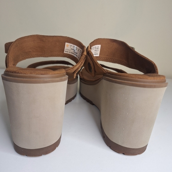 Timberland Koralyn 2 Band Wedge Rust Nubuck Sandals Size 9 - Picture 9 of 16
